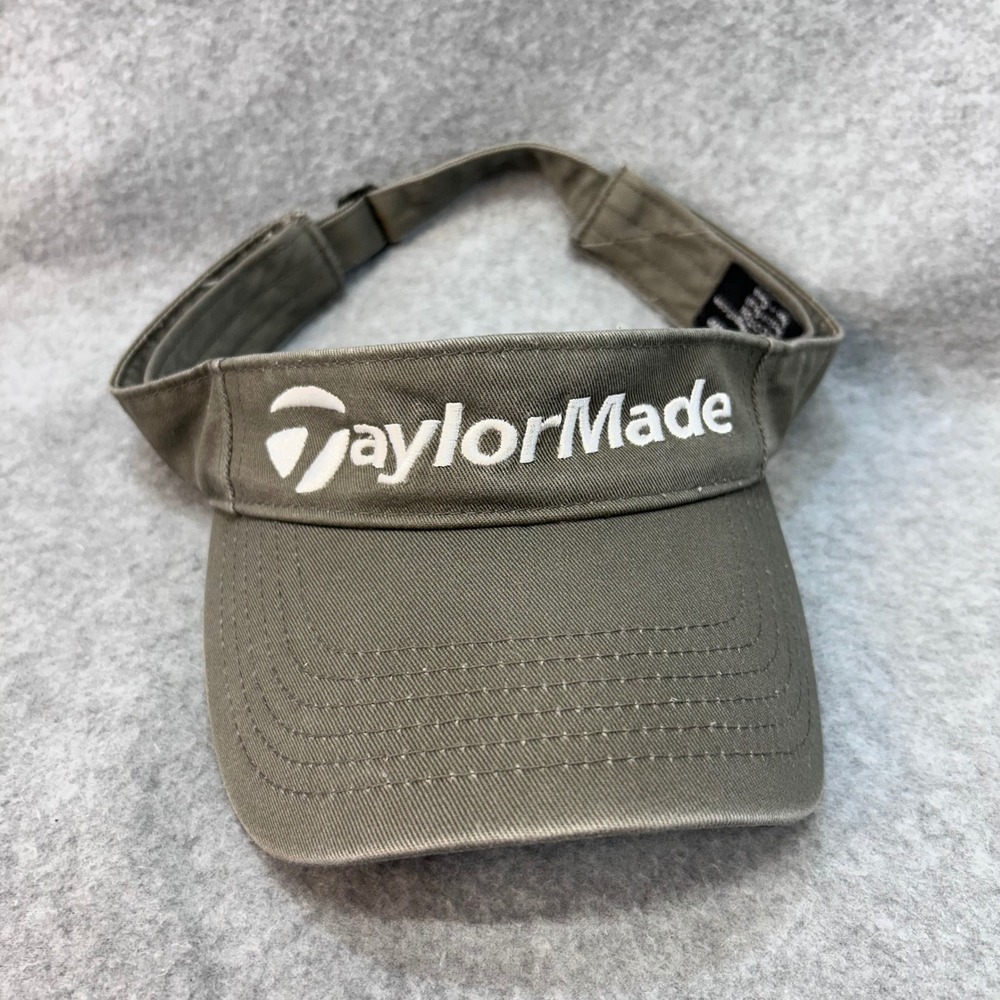 TaylorMade Logo Mens Green TaylorMade Golf Visor Adjustable Cotton OSFA